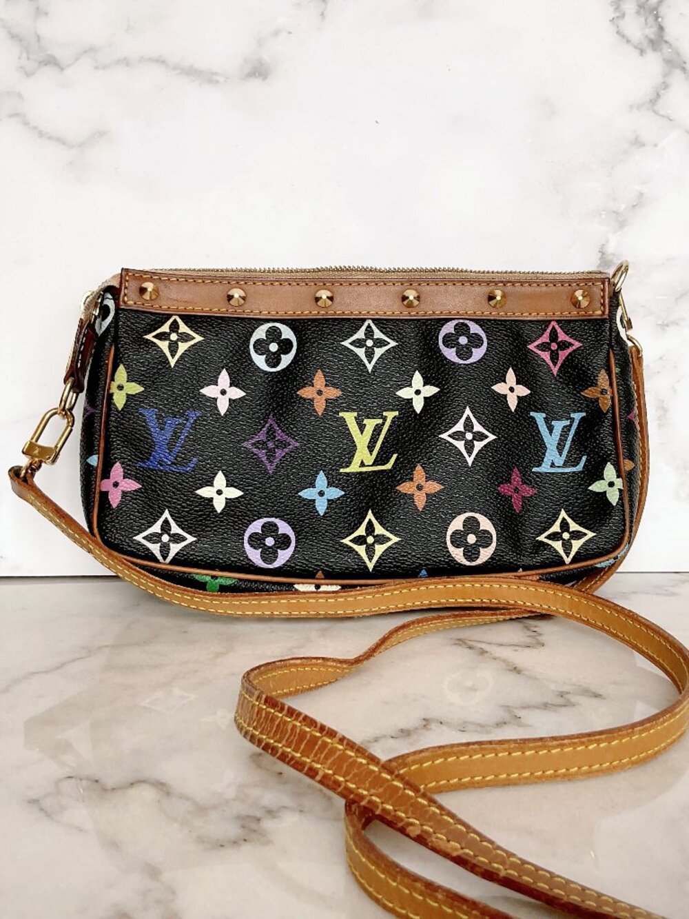 Louis Vuitton Vintage Multicolore Multicolor Monogram Pochette Accessoires Black - Picture 3 of 15